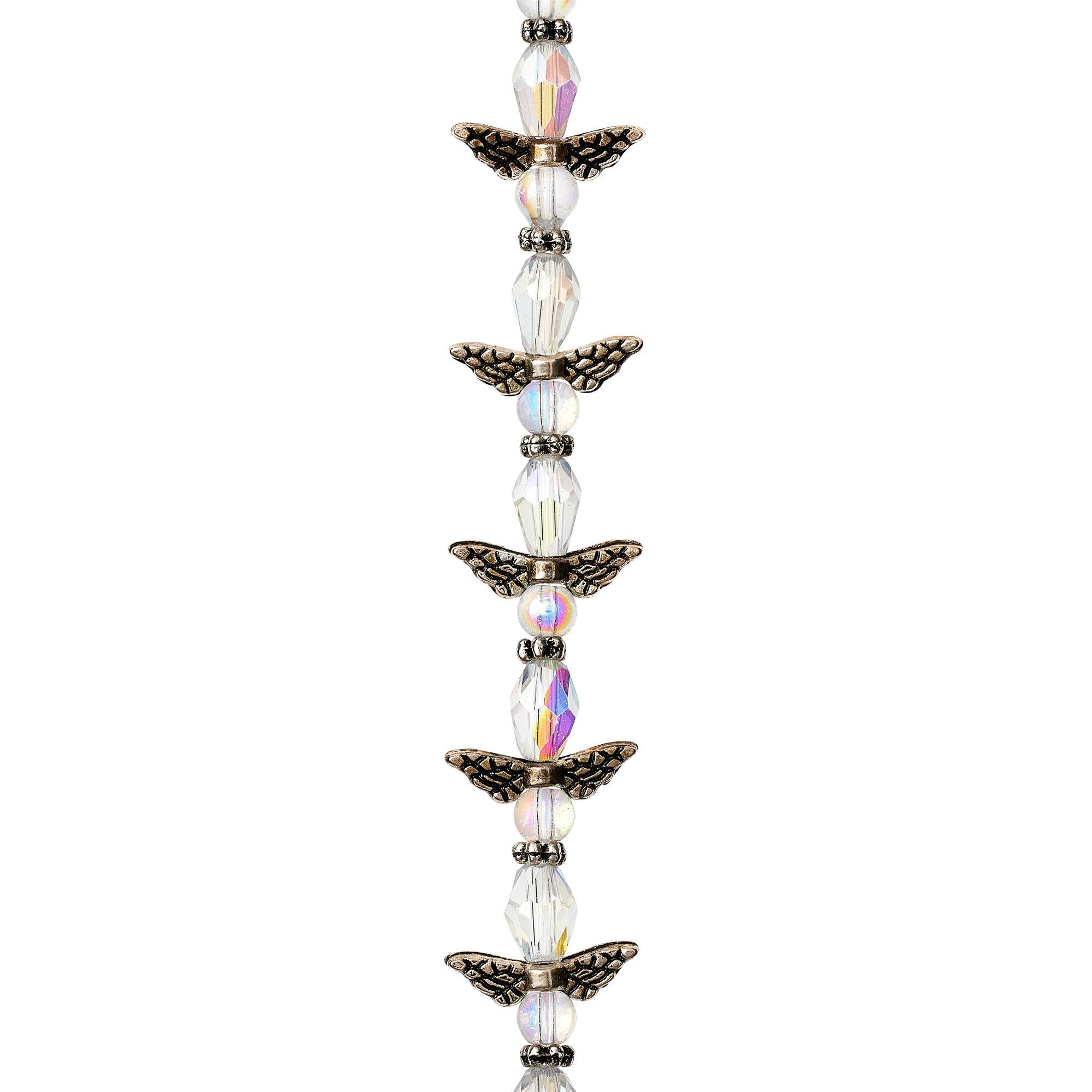 Glass, Metal & Crystal Mini Angel Beads, 12mm by Bead Landing™